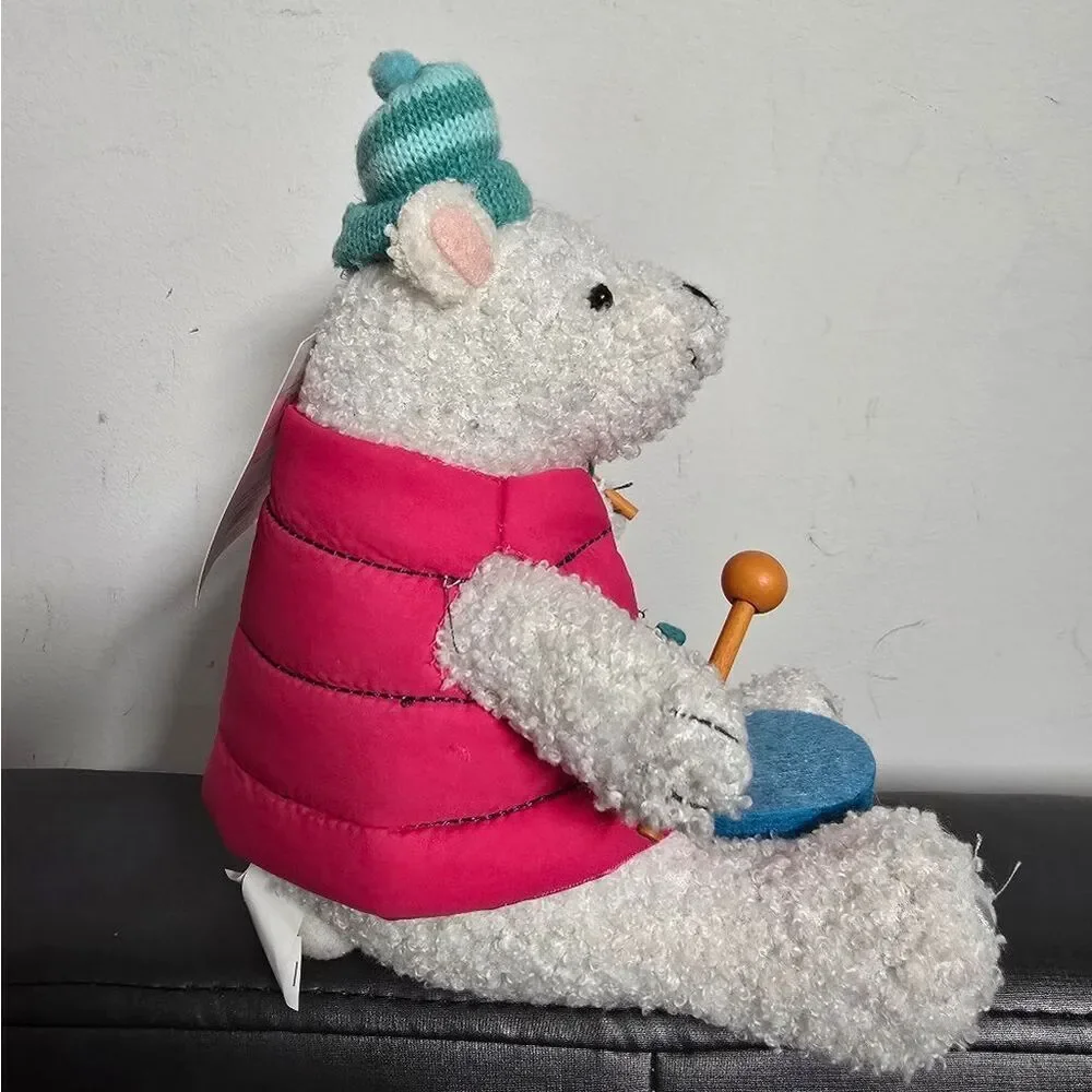 2024 Target Christmas Wondershop Fabric Polar Bear Drummer Figure, Nwt